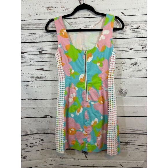 Women's Lilly Pulitzer Dress, Blue Floral, Size 2 - Picture 4 of 5